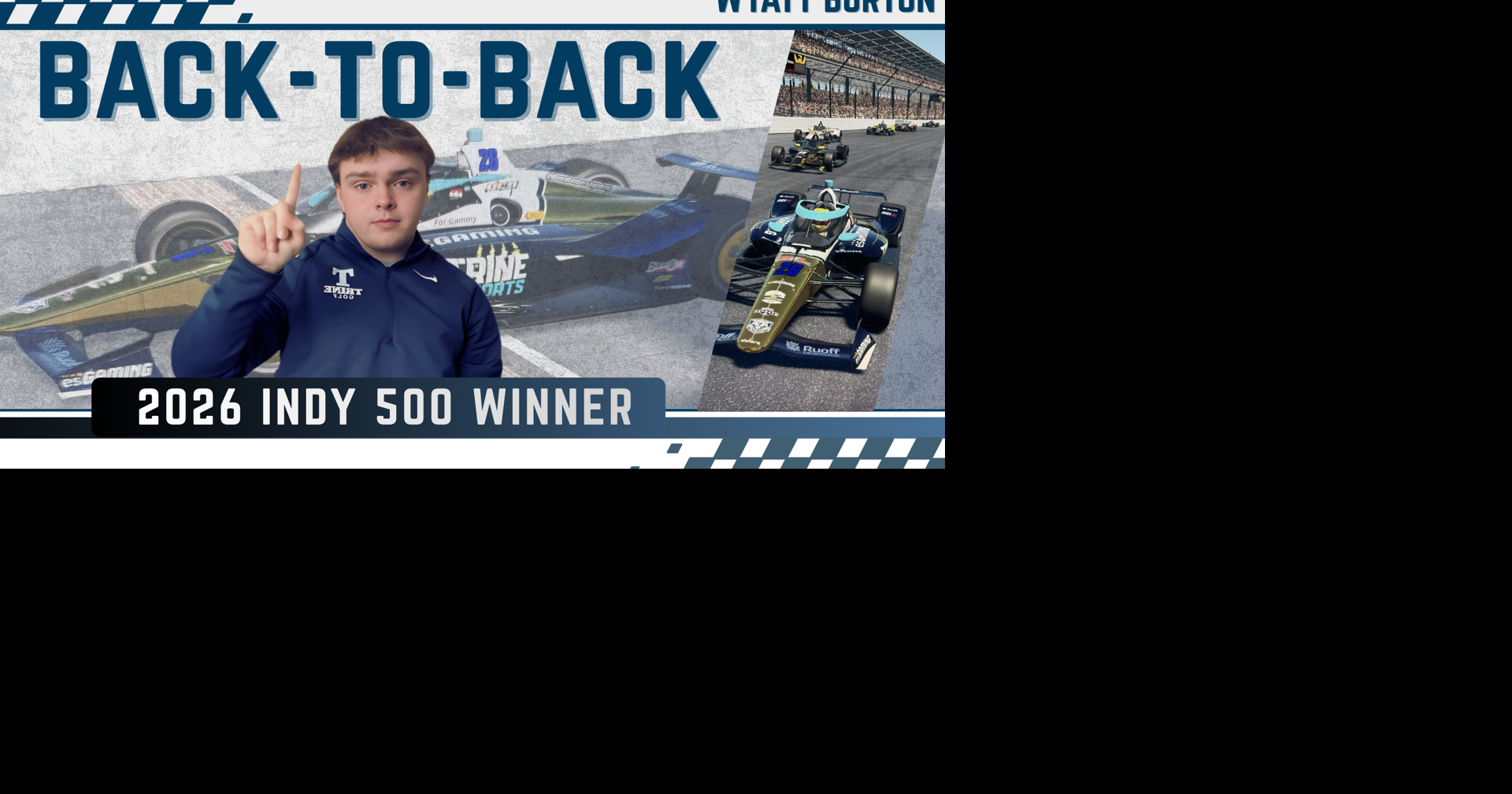 Back home again: Burton repeats as virtual Indy 500 winner