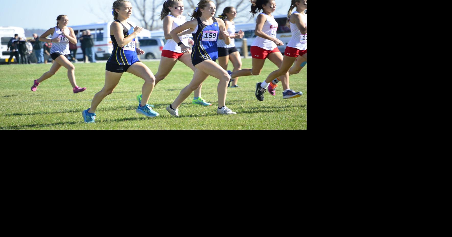 East Noble's Rachel Becker and Dakota Rodgers at IHSAA Cross Country