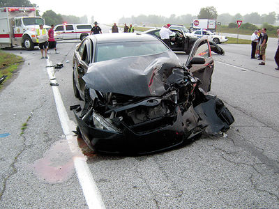 Car fails to yield, crashing into delivery truck at DeKalb County  intersection