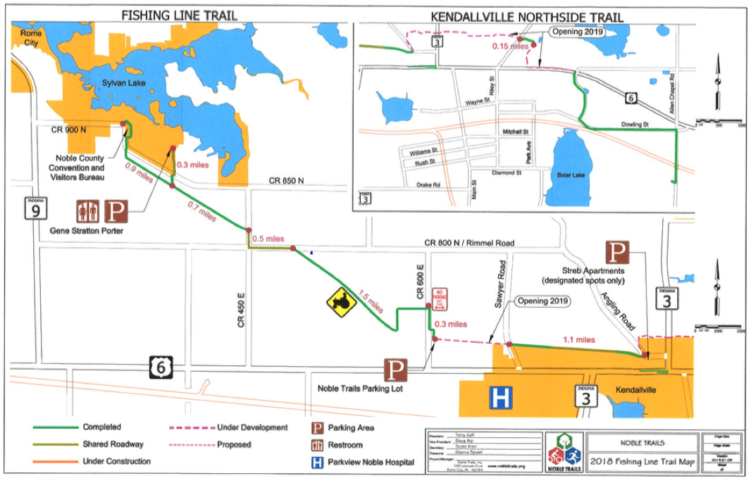 Fishing Line Trail connecting Rome City and Kendallville may be