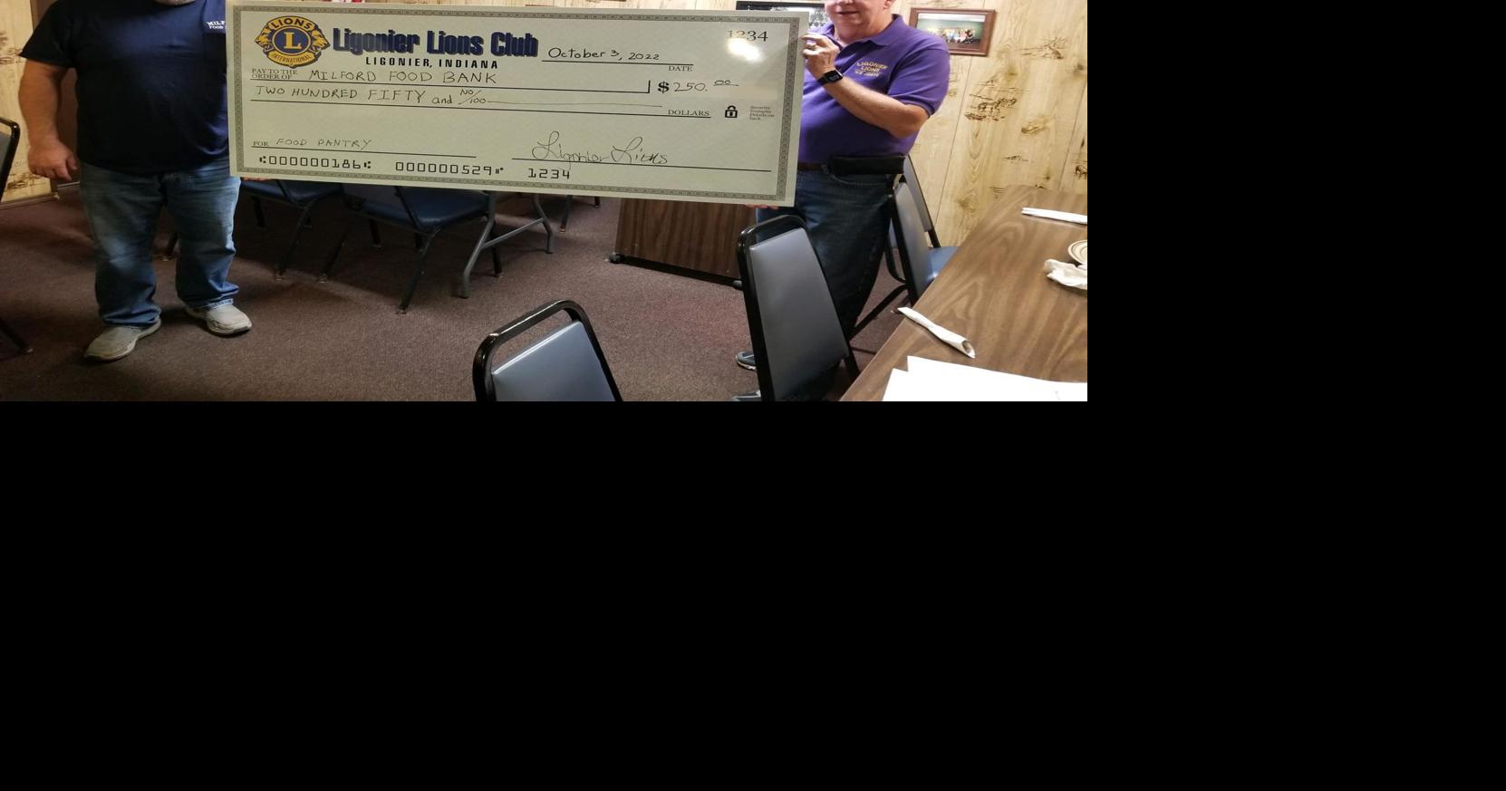 Ligonier Lions support Milford Food Bank Features