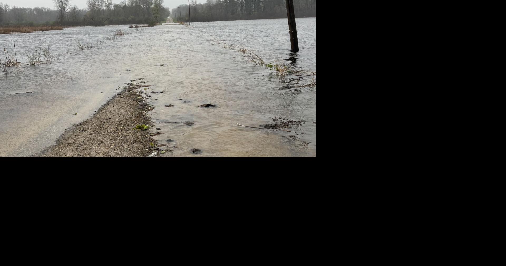 Flooded road in Fish and Wildlife Area