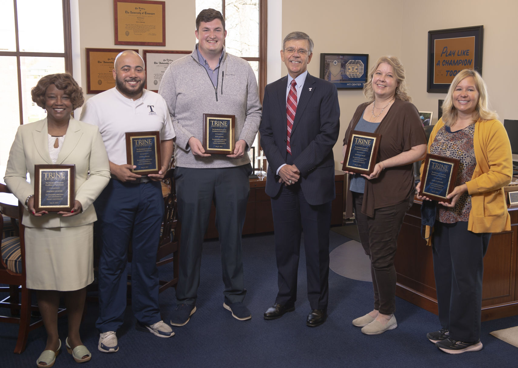 Trine staff members honored with Presidential Award - Vimarsana News