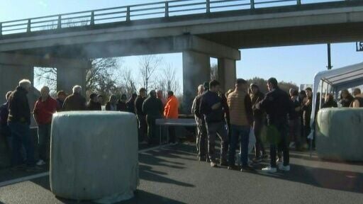Farmers in southwestern France block highway to protest culling of cows due to skin disease