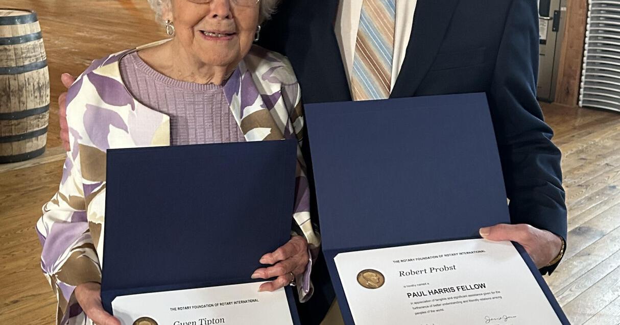Rotary honors Tipton, Probst as Paul Harris Fellows - Vimarsana News