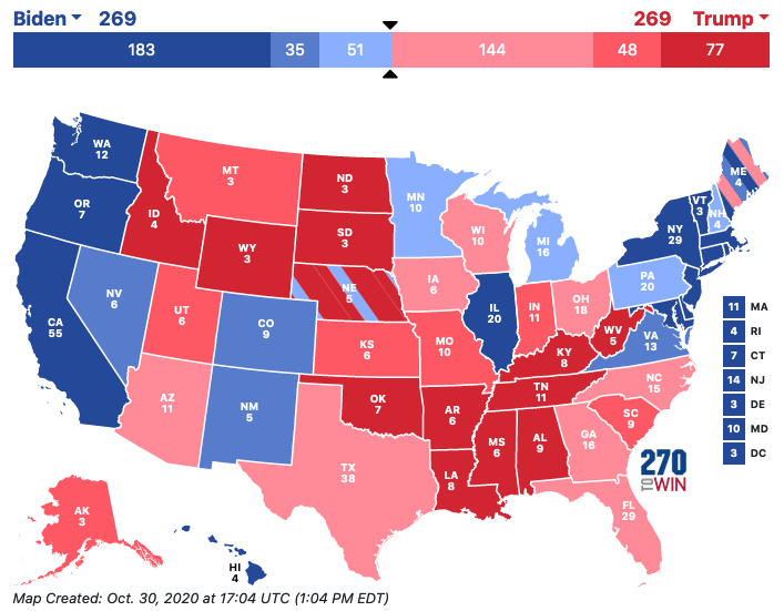 Electoral snoozefest Handful of states in play in Trump v. Biden