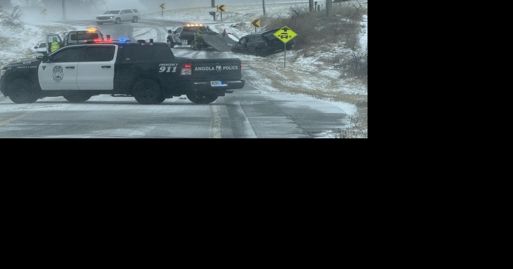 Blowing snow makes for difficult driving