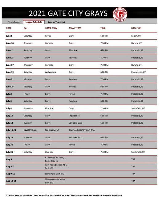 Gate City Grays Release Full Schedule Sports