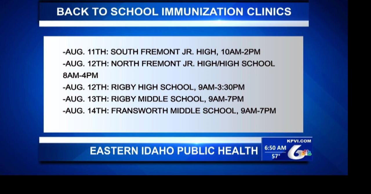 A Local Health District is Holding Back to School Immunization Clinics ...