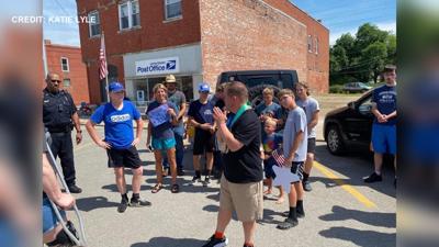 Tanner welcome home parade in Wathena