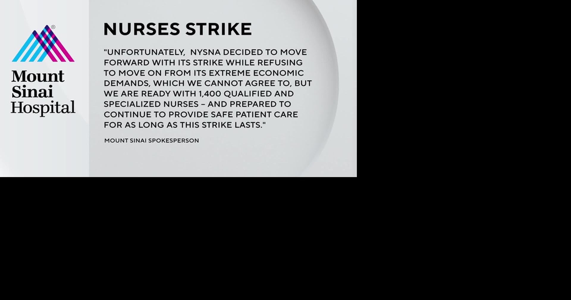 NY: LARGEST NURSES STRIKE IN NYC HISTORY BEGINS