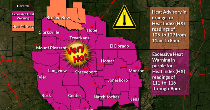 Excessive heat warning, heat advisory in effect into Saturday evening ...