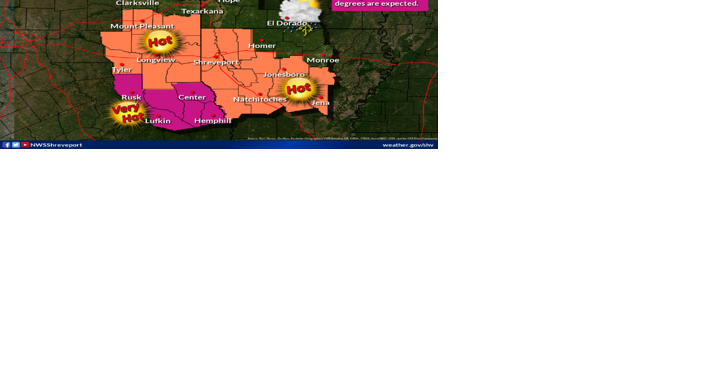 Heat advisory in place Tuesday, rain likely in northern portions of the ArkLaTex - Vimarsana News