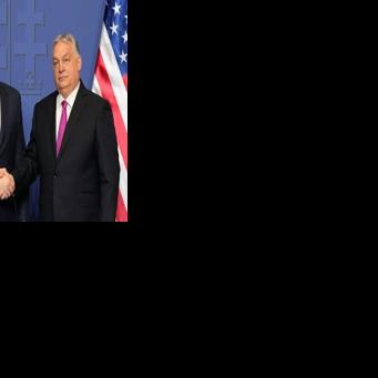 US Secretary of State Marco Rubio's meeting with Hungarian Prime Minister Viktor Orban (R) is the final stage of a whirlwind trip to Europe