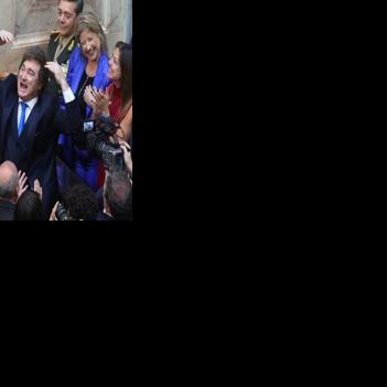 Argentina's President Javier Milei (C) gave his annual speech to parliament