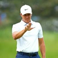 American Cameron Champ lines up a putt on the way to the 36-hole lead in the US PGA Tour Canadian Open in Toronto