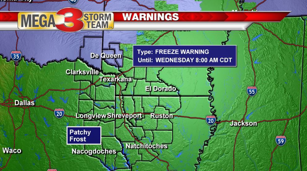 Light Freeze And Patchy Frost Forecast Tonight | StormTeam 3 Weather ...