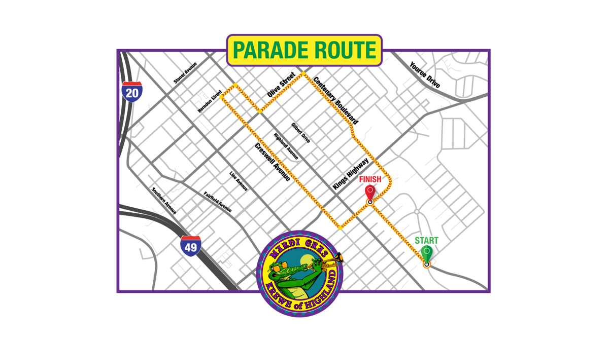 Rain or shine, Krewe of Highland rolling on Sunday Mardi Gras in the