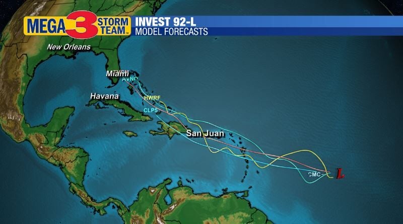 Tracking Invest 92-L | Hurricane Tracker | ktbs.com