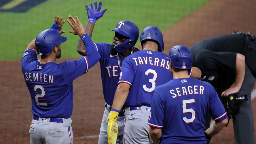 Brawl in Rangers vs Astros after Adolis Garcia is hit by pitch