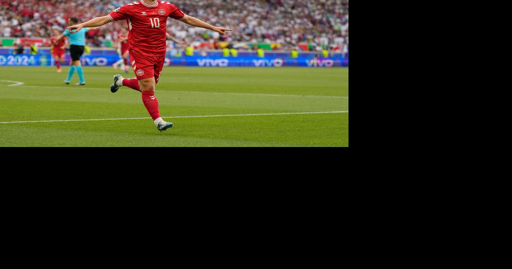 Christian Eriksen scores goal for Denmark at Euro 2024, three years