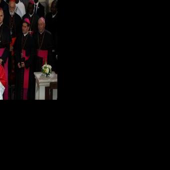 On the first day of his trip, the pope met members of the Algerian community in the Basilica of Our Lady of Africa in Algiers