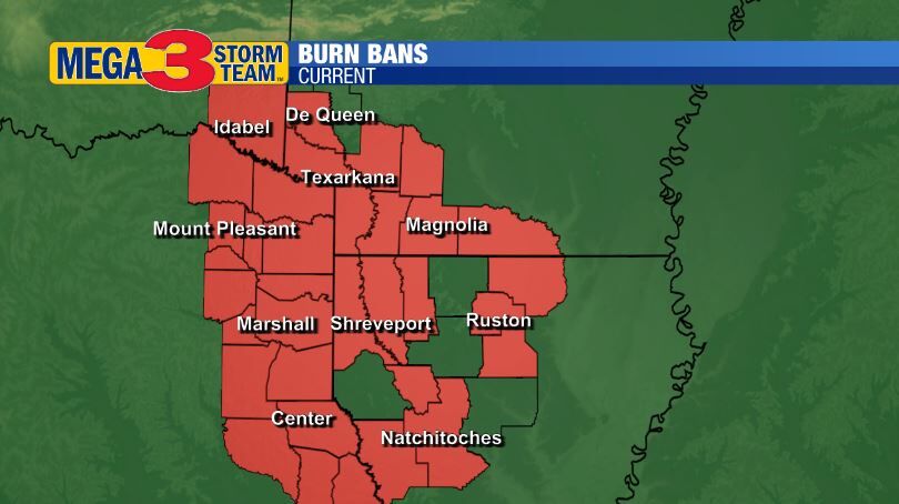 Burn Bans as of Monday, 8/1/2022