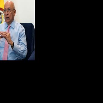 Colombia's Minister of Justice Eduardo Montealegre speaks during an interview with AFP in Bogota on June 26, 2025