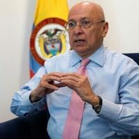 Colombia's Minister of Justice Eduardo Montealegre speaks during an interview with AFP in Bogota on June 26, 2025