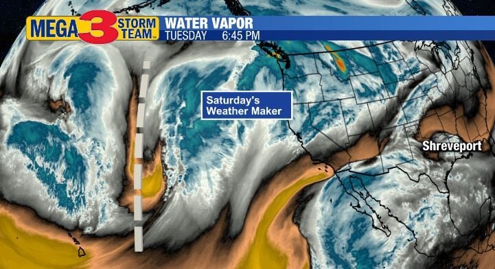 Water Vapor Image of Saturday's Weather Maker