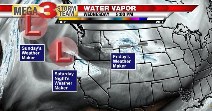 Next weather makers for the late week and weekend | StormTeam 3 Weather ...