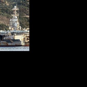 The USS Gerald R. Ford arrived at a US base in Crete en route to the Middle East