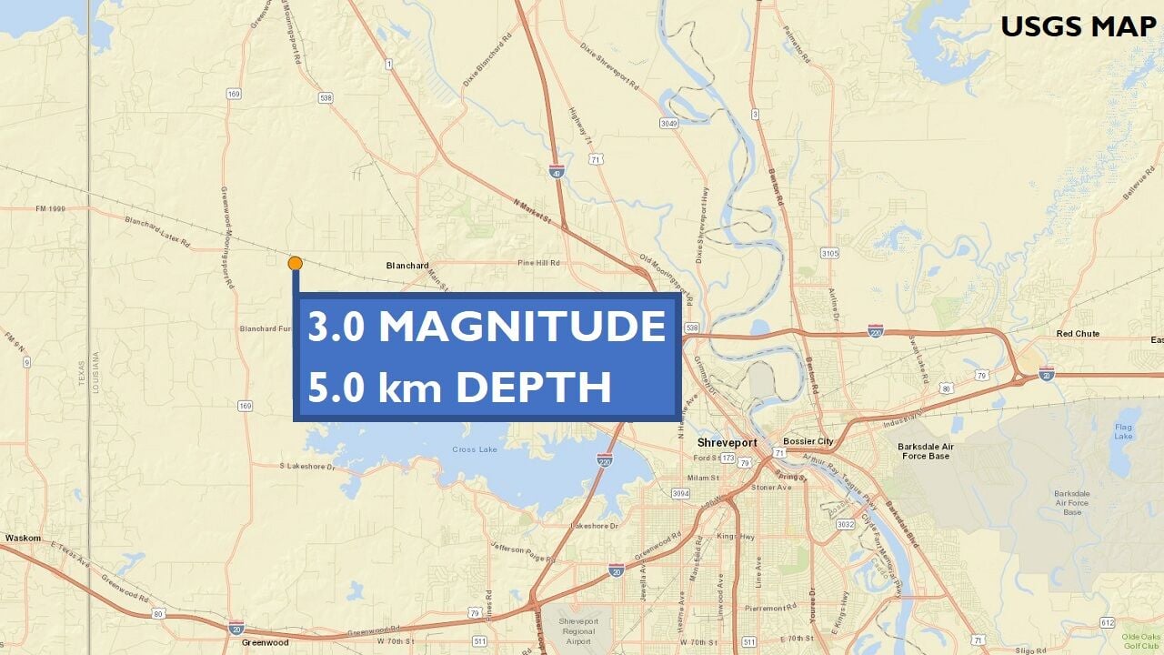 USGS confirms early a.m. quake that rattled north Caddo Parish