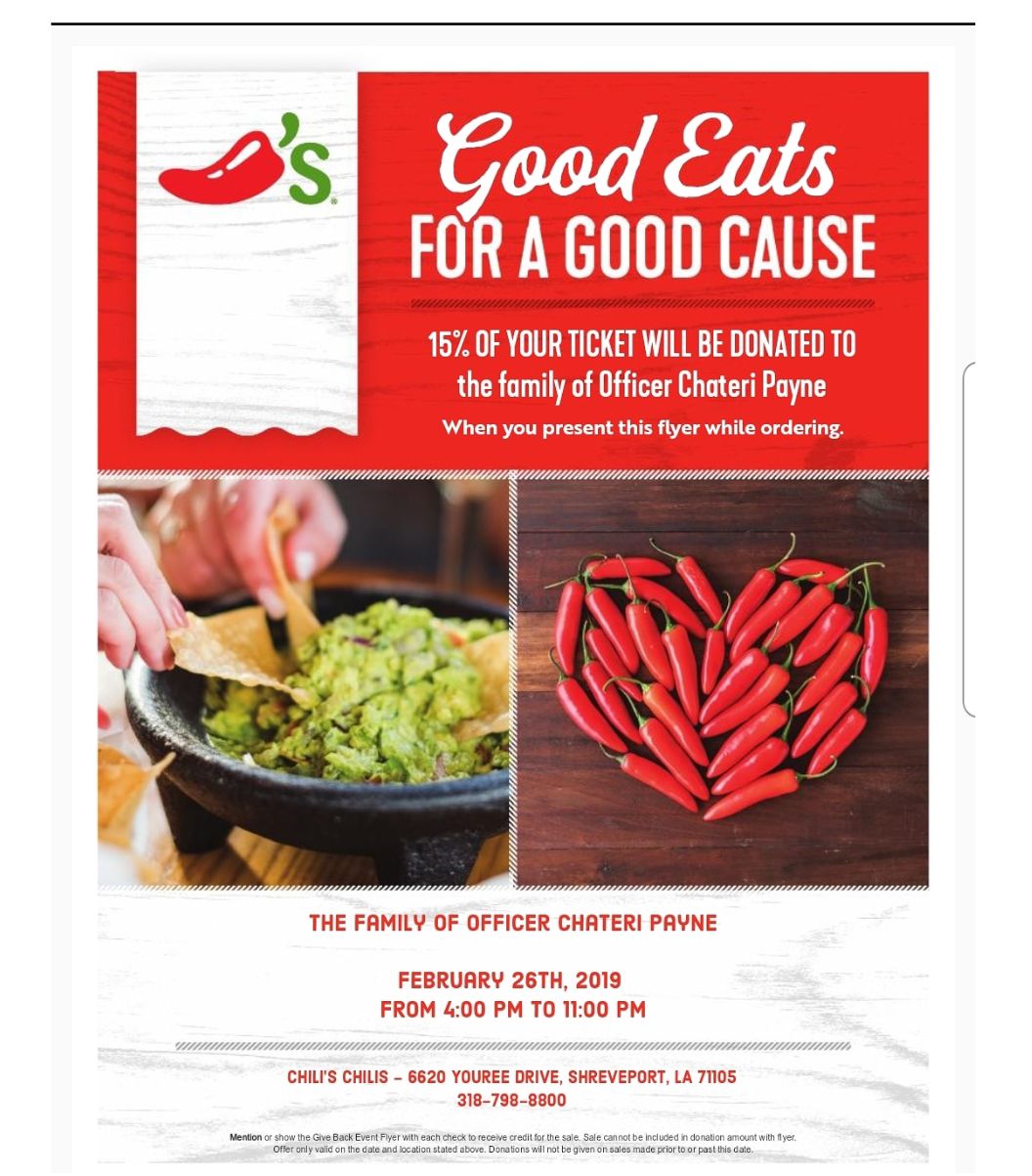 Chili's hosting fundraiser for fallen Shreveport officer's family