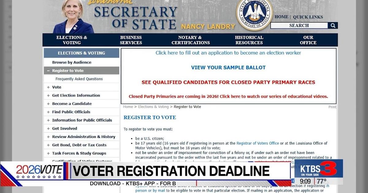 Deadline nears for Louisiana voter registration ahead of primary