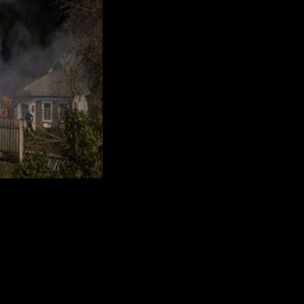 Firefighters battled flames in residential homes after a Russian strike on Chernihivka, near Pokrovsk in the Donetsk region