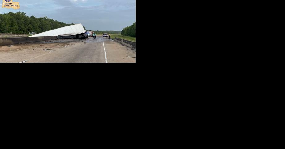 I-49 reopens following crash that left big rig dangling from overpass - Vimarsana News