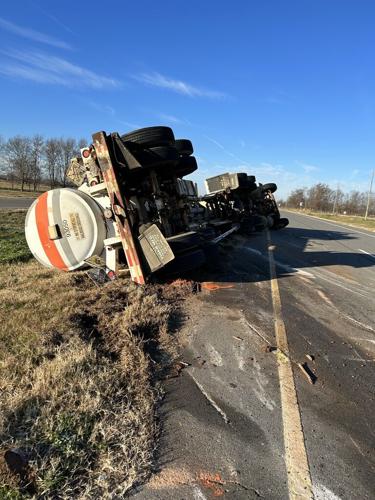 Highway 169 closed after tanker flips, spills load | News | ktbs.com