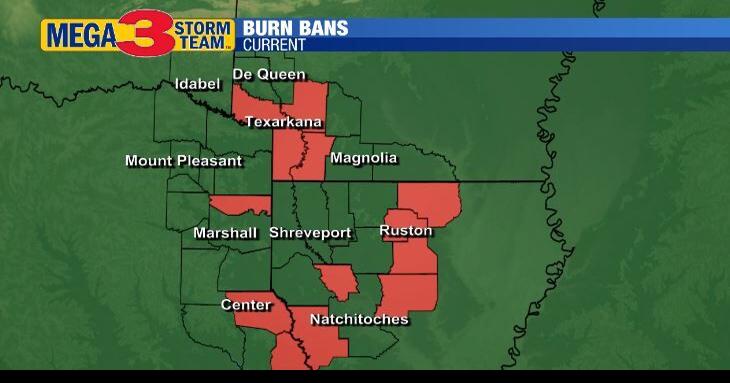 Latest burn bans map image