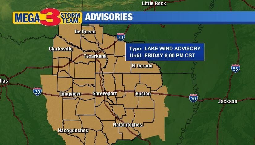 Lake Wind Advisory for the ArkLaTex (Shreveport National Weather Service)
