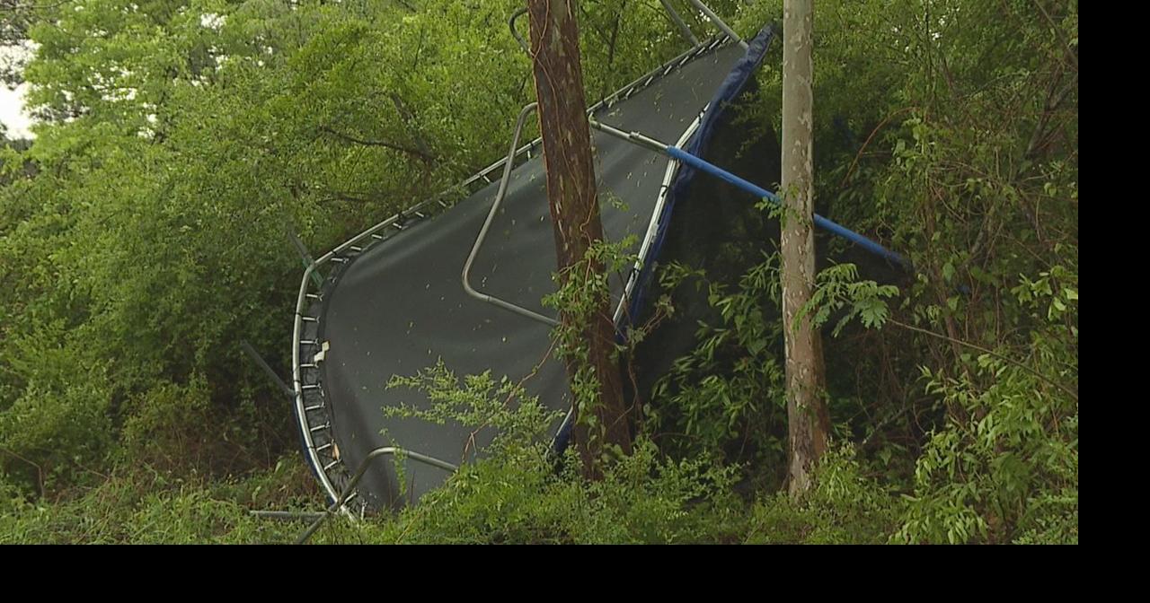 People in Coushatta cleanup debris after a severe storm Severe