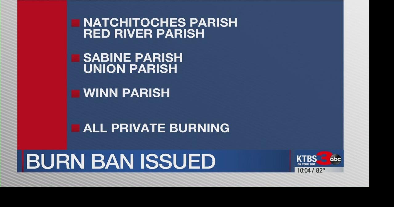 La. officials issue burn ban for 20 parishes News