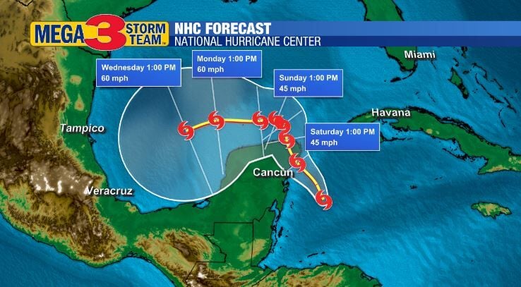 Record setting Tropical Storm Gamma forms | Hurricane Tracker | ktbs.com