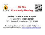 Elk Fire community meeting on Sunday, October 6