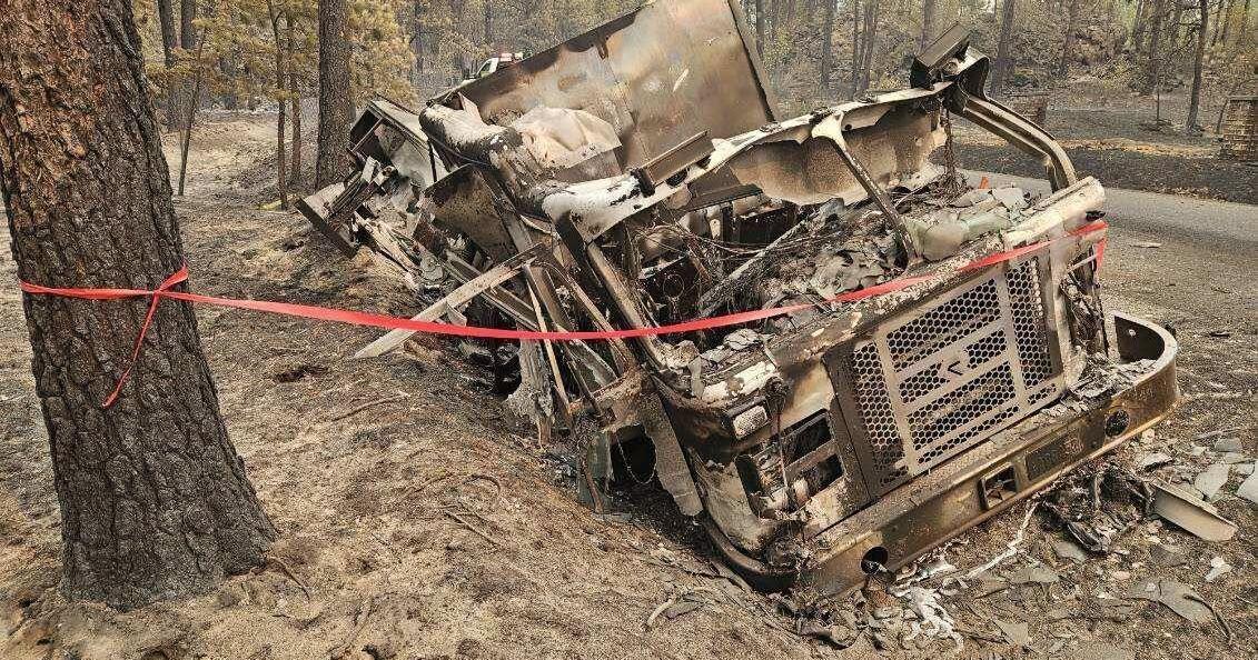 Spokane County Fire District 10 fire engine destroyed while fighting Old Trails Fire