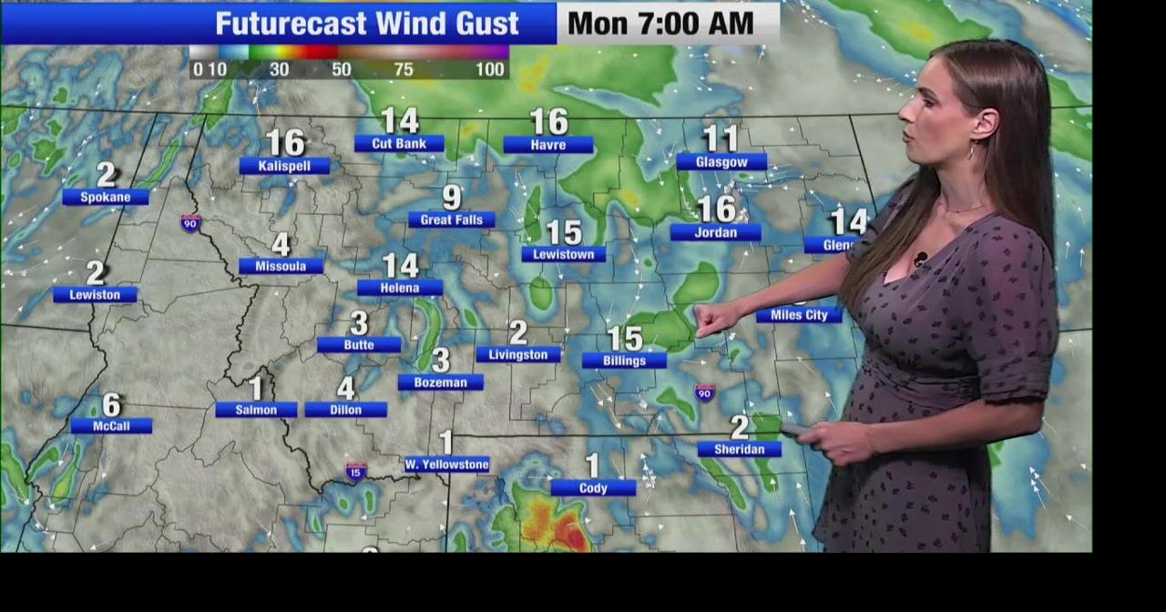 A chance for Monday thunderstorms in central Montana