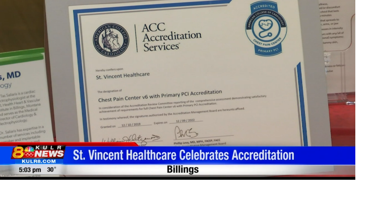 St. Vincent Awarded Full Chest Pain Center Accreditation Billings