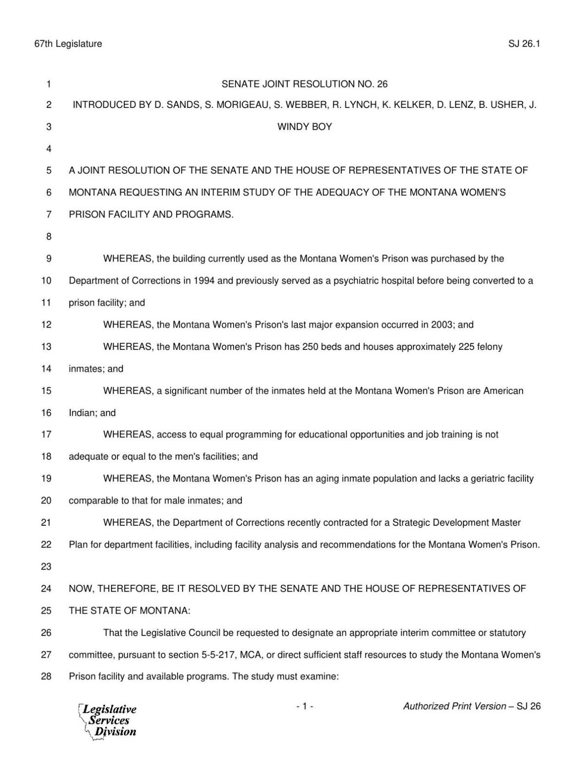 MT Senate contends Women's Prison may be inadequate for ...