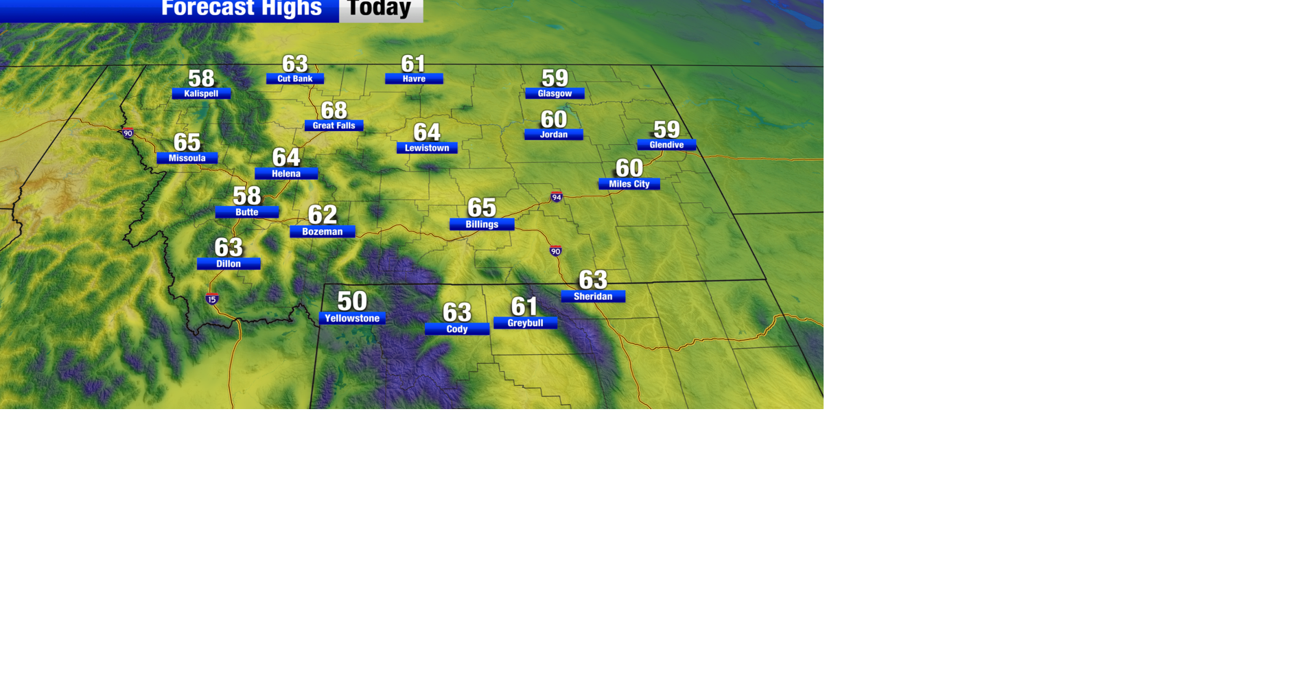 Above average temperatures ahead of a rainy weekend