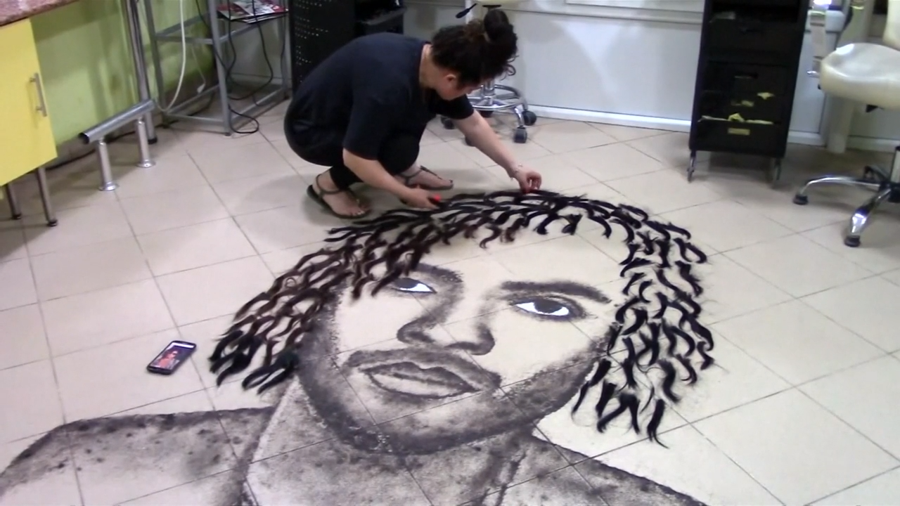 Hair Stylist Creates Portraits Of Famous People With Cuttings Of